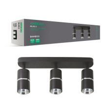 Накладний поворотний світильник Ardero ML312-3 BAMBOO під лампу чорний хром